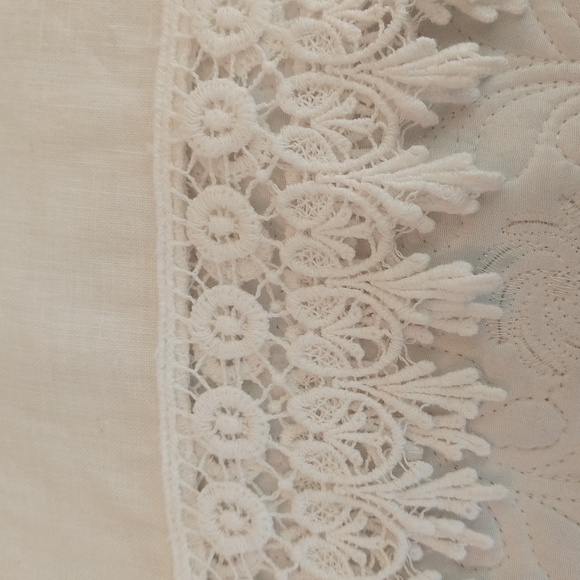 Terzo Millenno White short sleeve Linen Crochet Lace tunic top size M - Picture 8 of 12